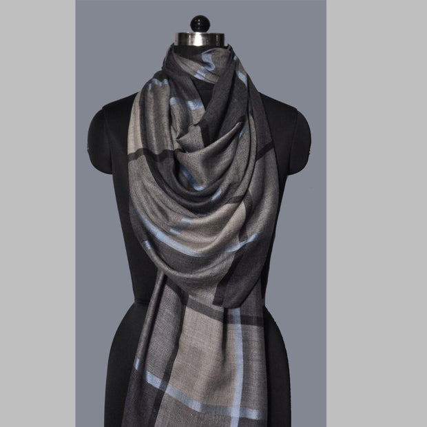 Grapite Unisex Cashmere Julian Scarf- Grey Black