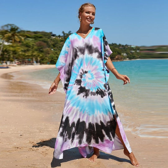 Mia Tropical cotton bamboo kaftan O/S AU 10-20 - Mklane
