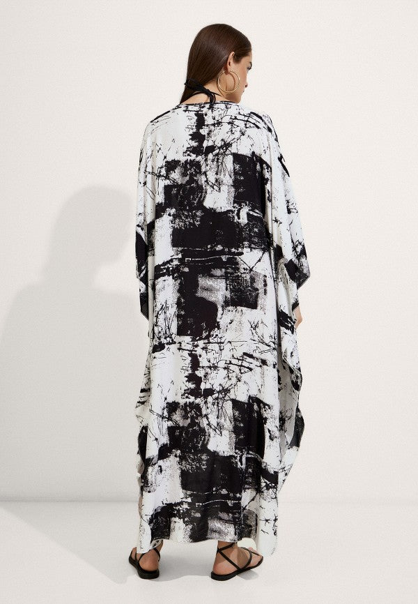 Maya White Tropical Loose, Casual Kaftan -  AU 8-20