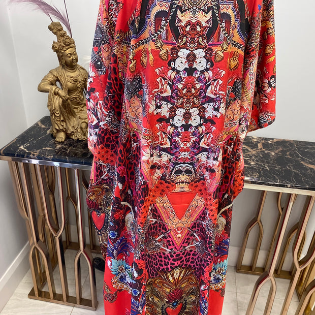 Handcrafted Silk Mix Bling Kaftan – Maya Statement Piece Tunic