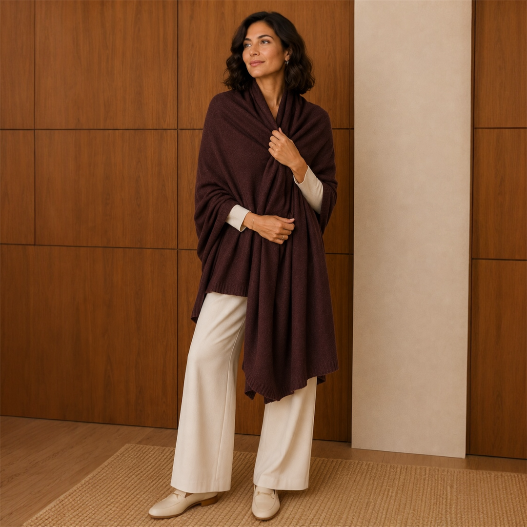 100% Cashmere 2 ply Knitted Julian Oversized Wrap -Unisex -30 Colours available