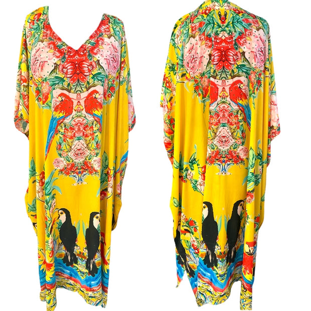 Yellow embellished kaftan Maxi AU 12-20