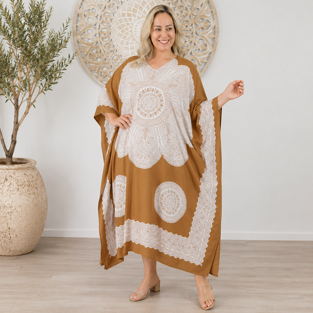 Brown Maya Bling Bling Kaftan one size fits AU 12-26