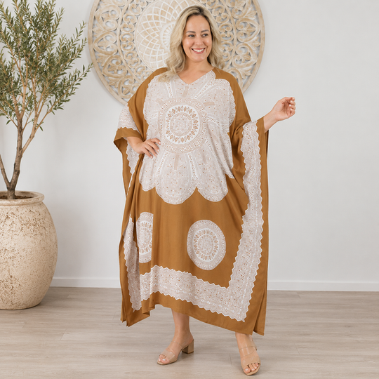Brown Maya Bling Bling Kaftan one size fits AU 12-26