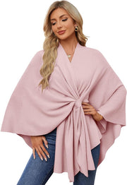 RITZY front closure luxurious poncho sweater