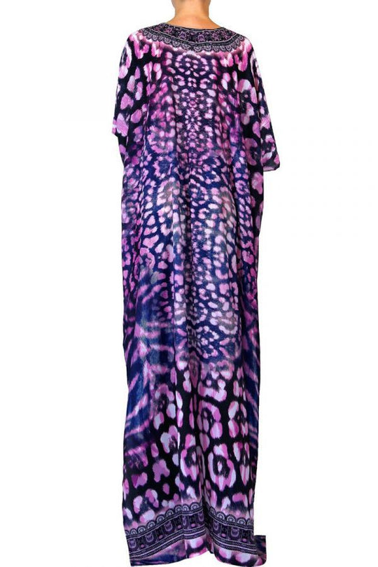 Maya Embellished Purple punch kaftan 14-28
