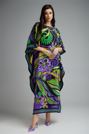 Maya Colour magic MIDI Kaftan Dress- One Size AU 12-18