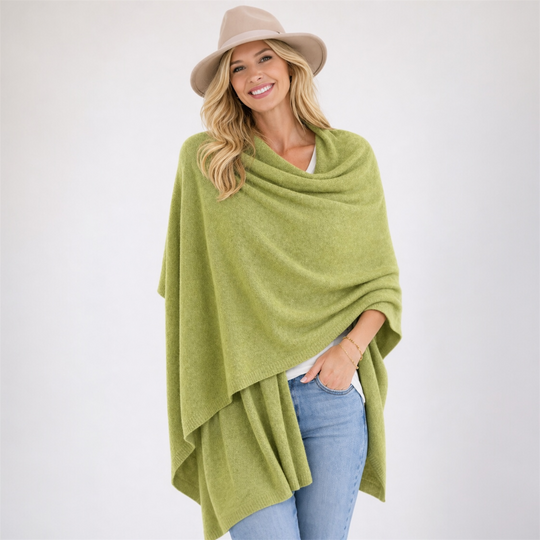100% Cashmere 2 ply Knitted Julian Oversized Wrap -Unisex -30 Colours available
