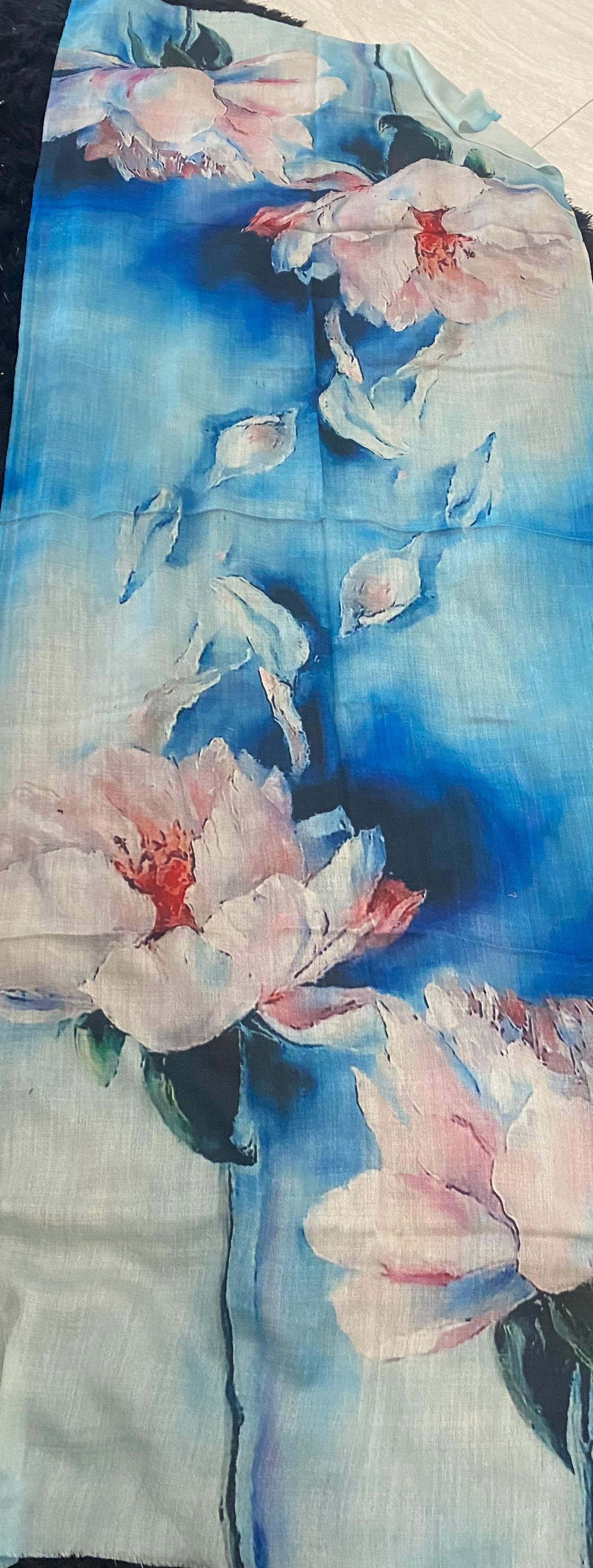 Cashmere Printed Wearable art Julian Ultralight Scarf-More Designs Available