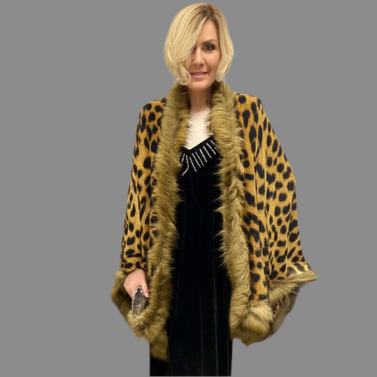Pure Cashmere Julian Faux Fur Wrap Shawl