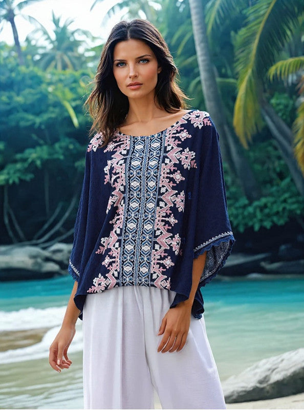 Embroidered Maya Top Tunic KaftanOSFA 14-24