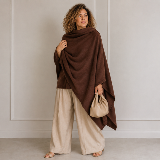 Cashmere Mocha Brown Luxe Julian Travel Wrap