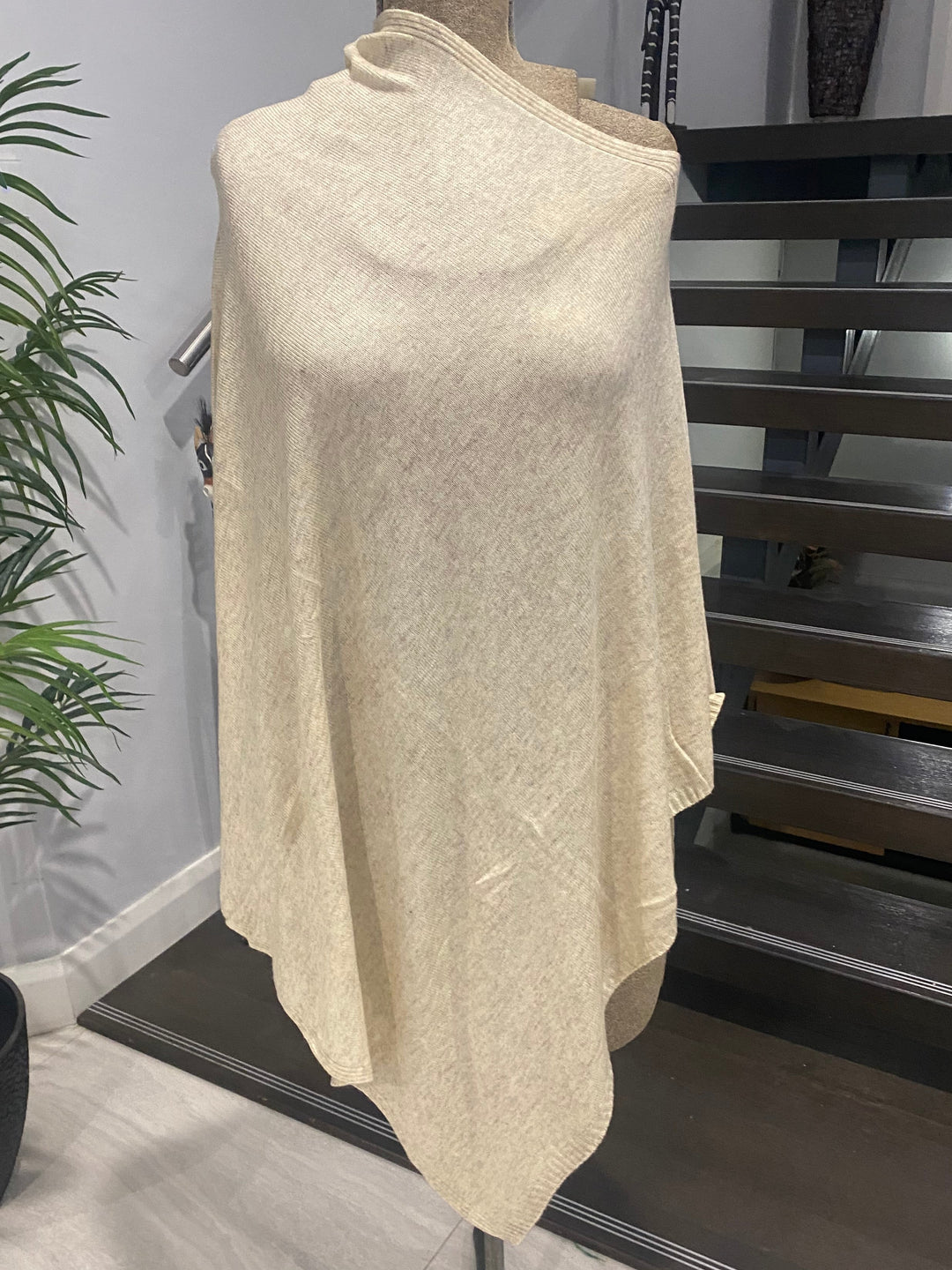 Soft oatmeal Cashmere Oversized Julian Poncho