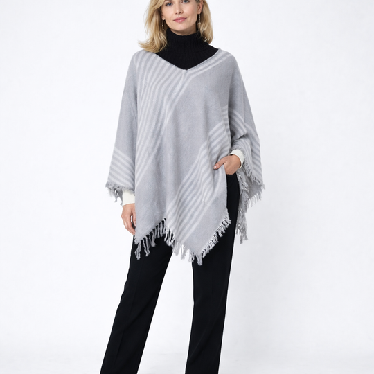 DEIA Winter Wrap Grey Shawl Poncho One Size