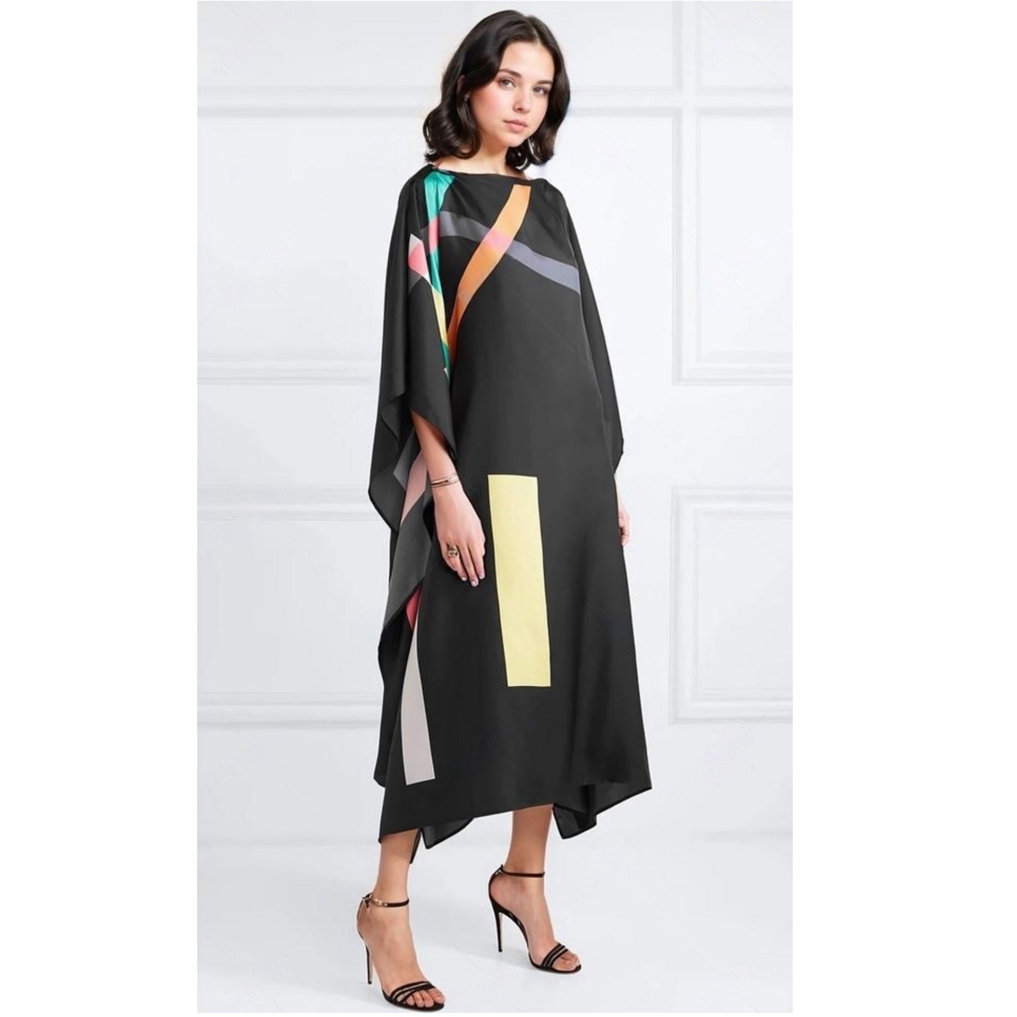 Lillie Black MIDI Kaftan Dress Sizes available AU 12-26