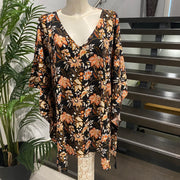 Maya Black floral  / Tunic/ Top OFSA AU 12-24