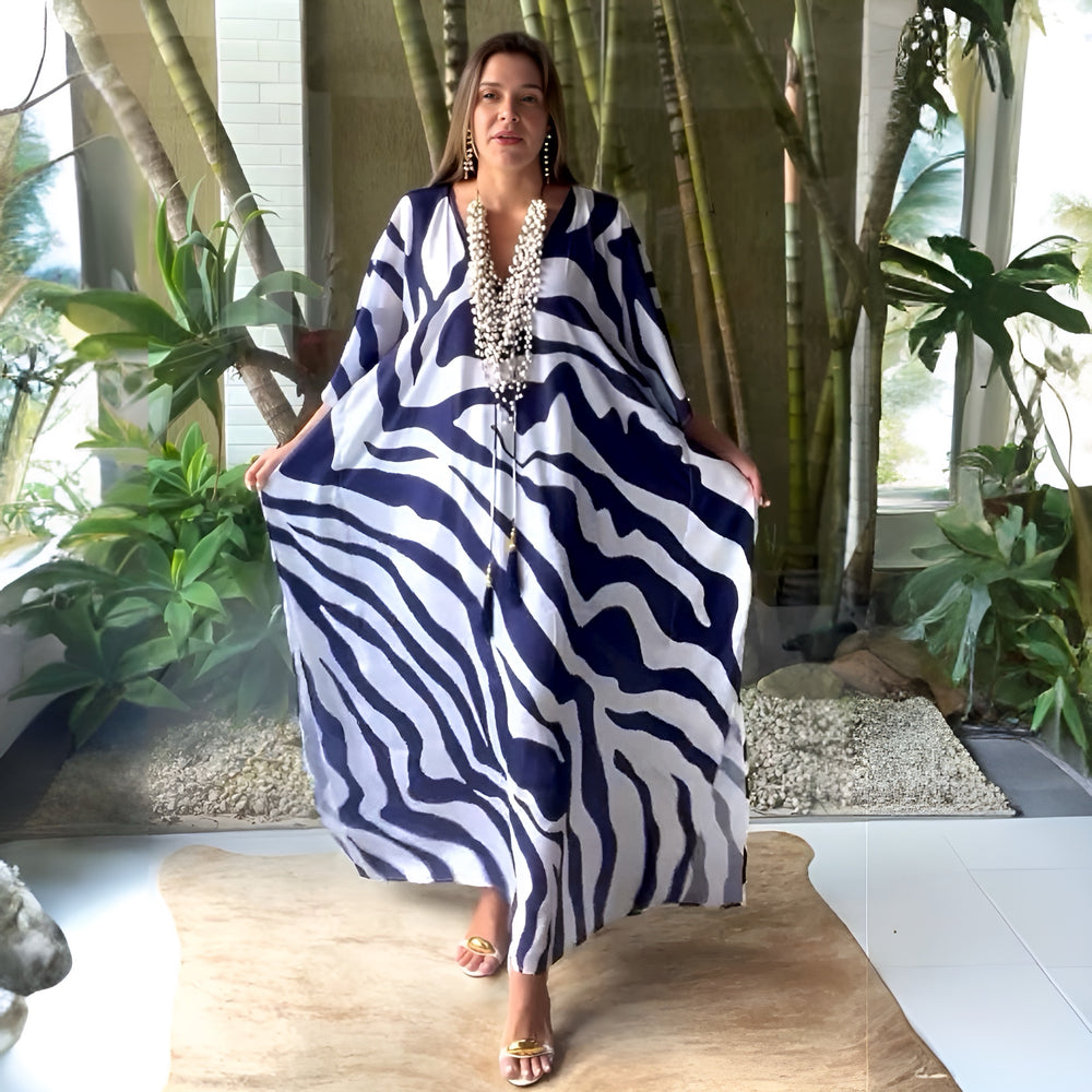 Waves of Navy Coco Bella kaftan 12-20