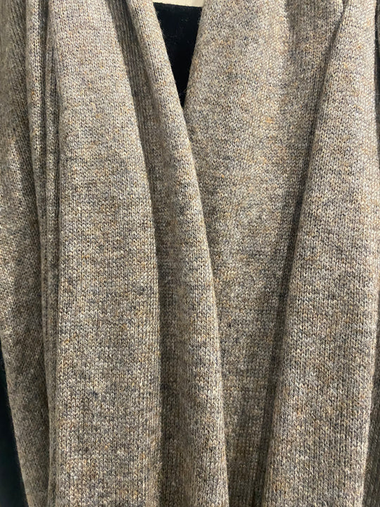 Grainy Taupe Julian 100% Knitted Cashmere Extra large Travel Wrap/Shawl