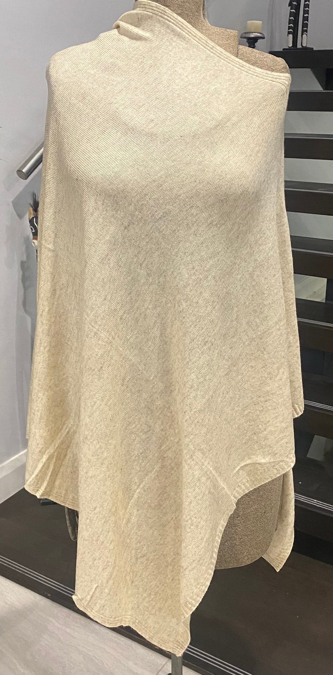 Soft oatmeal Cashmere Oversized Julian Poncho
