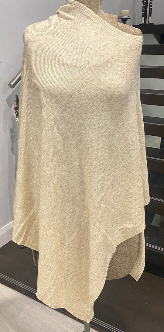 Soft oatmeal Cashmere Oversized Julian Poncho