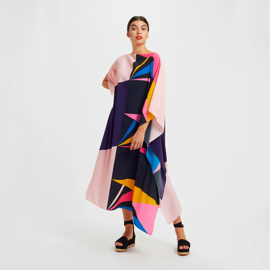 Color Block  Lillie MIDI Kaftan Dress