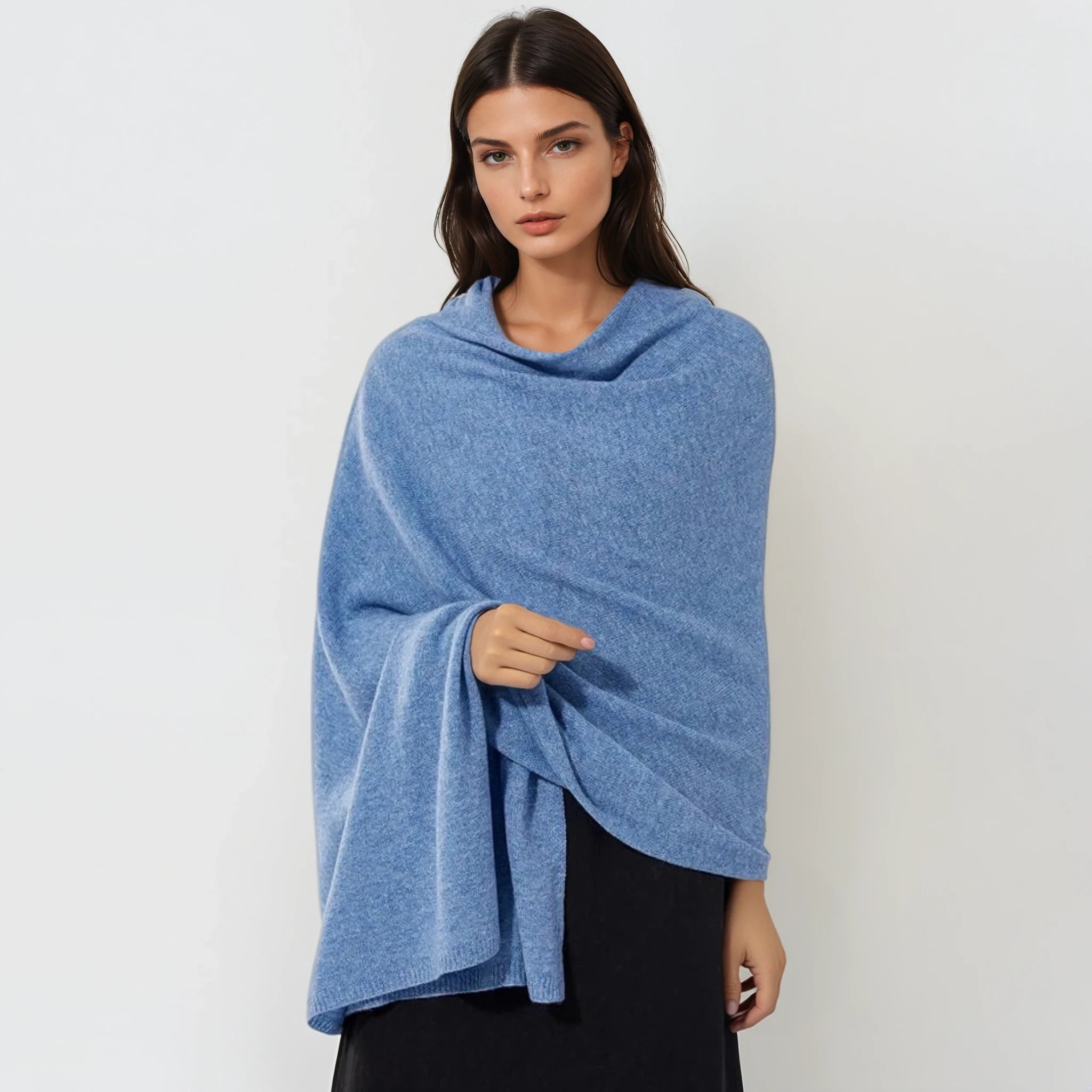 100% Cashmere 2 ply Knitted Julian Oversized Wrap -Unisex -More Colours available