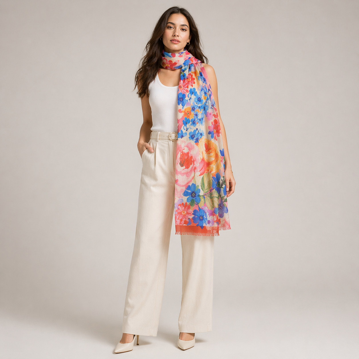 Cashmere Printed Wearable art Julian Scarf-More Designs Available