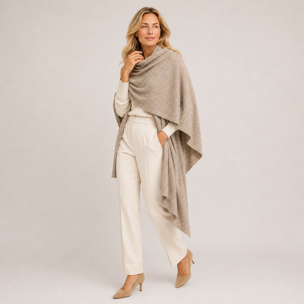 Cashmere Oatmeal Taupe Julian Travel Wrap