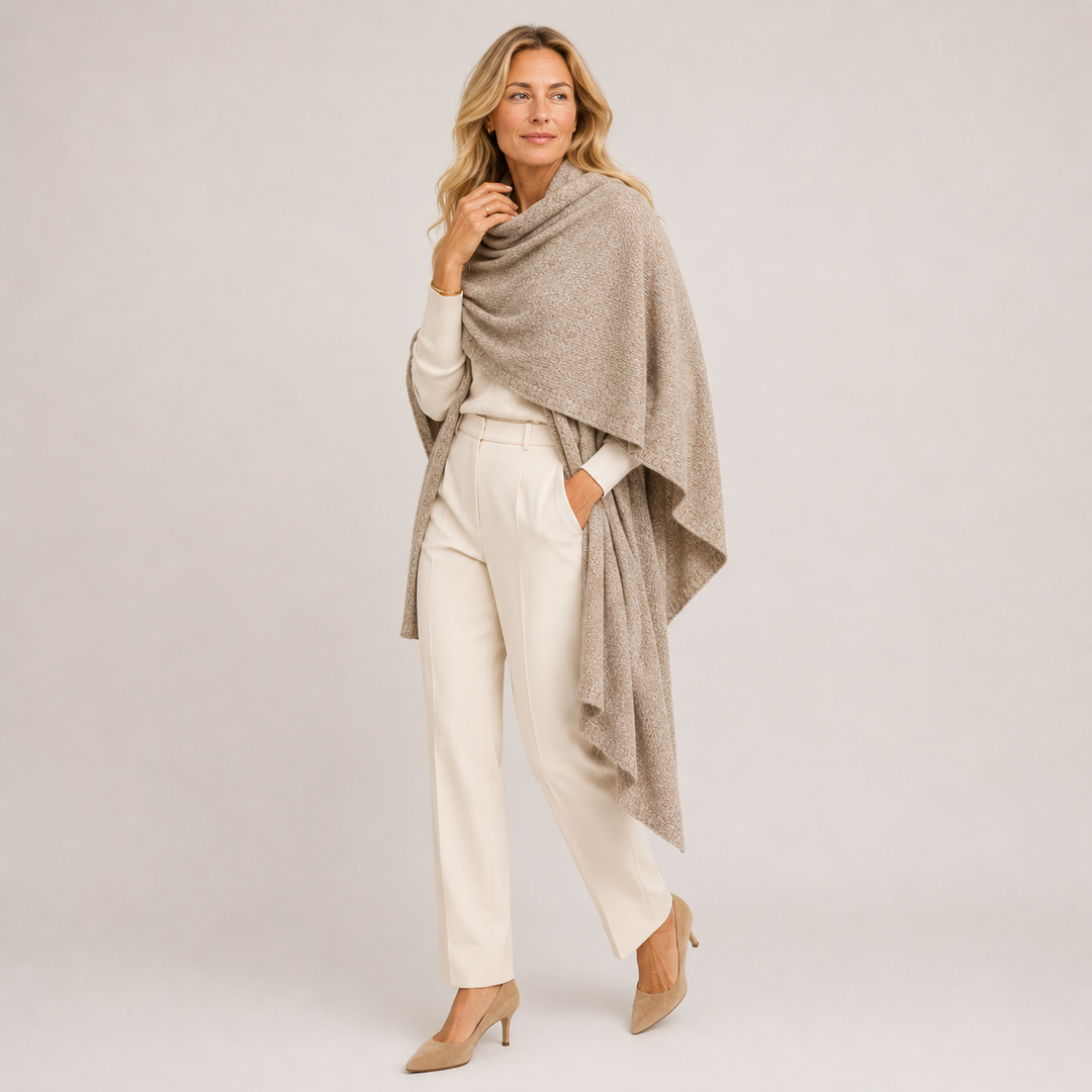Cashmere Oatmeal Taupe Julian Travel Wrap