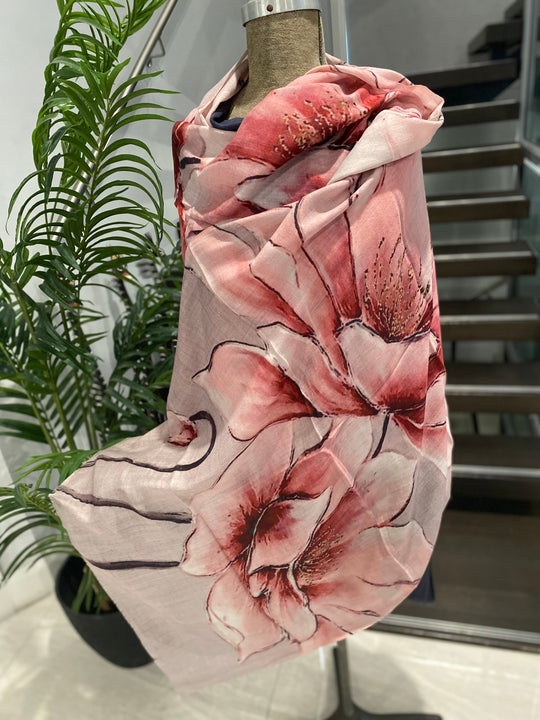 Pink Serra 100% Cashmere Ultra fine Julian Scarf /Wrap