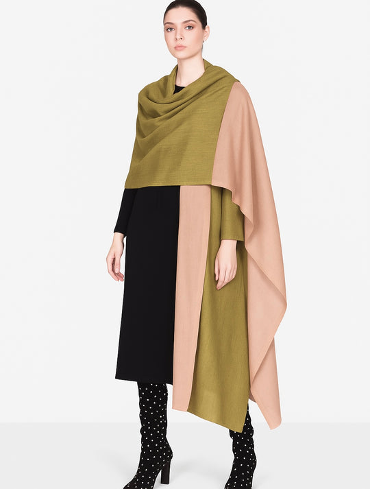 Julian Pure Cashmere Handwoven Double Sided Scarf-Olive