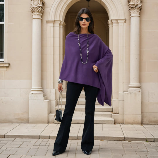 Women’s Pure Cashmere Oversized Julian Maya Poncho-More colours available