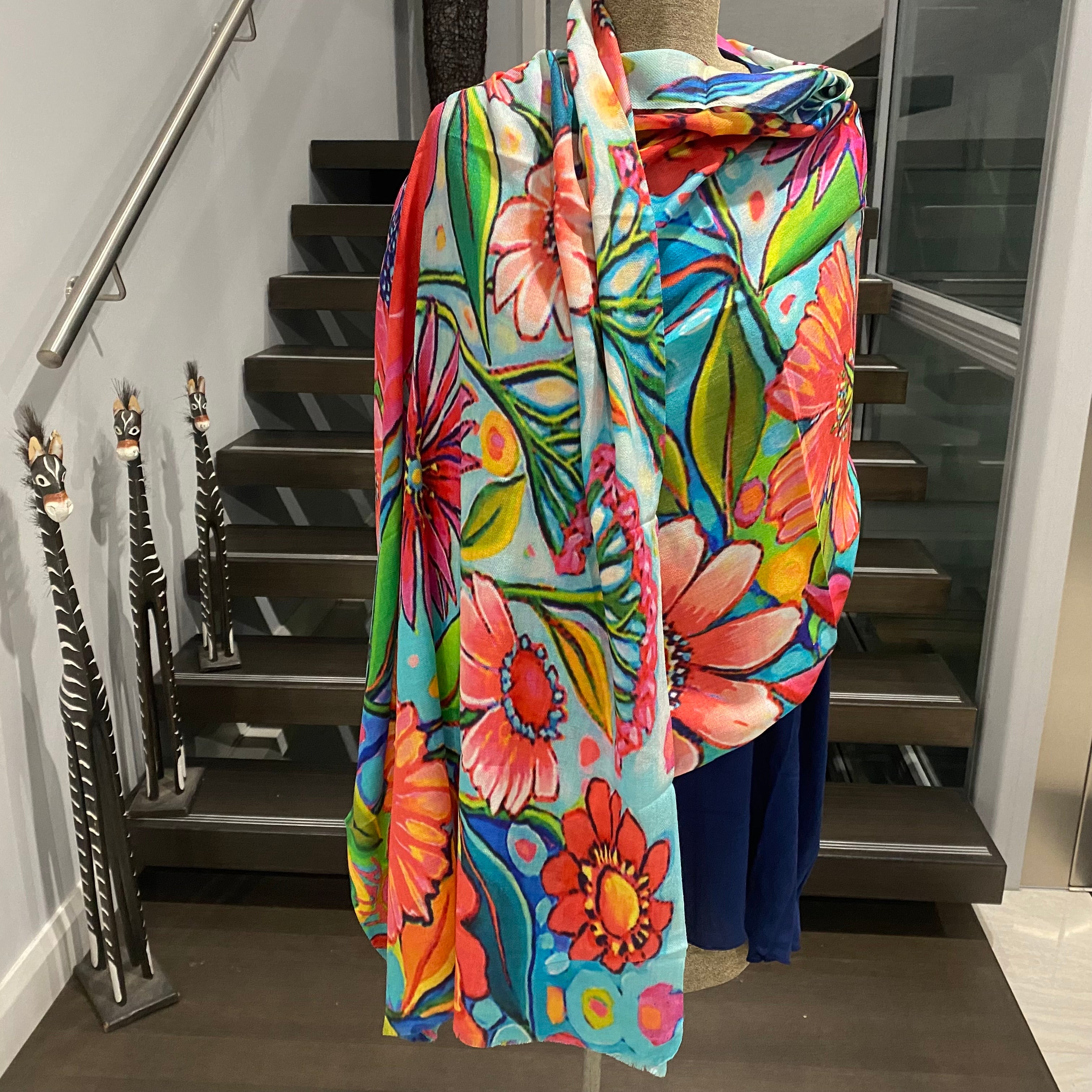 Wearable art 100% Cashmere Julian Scarf /Wrap-More Designs Available