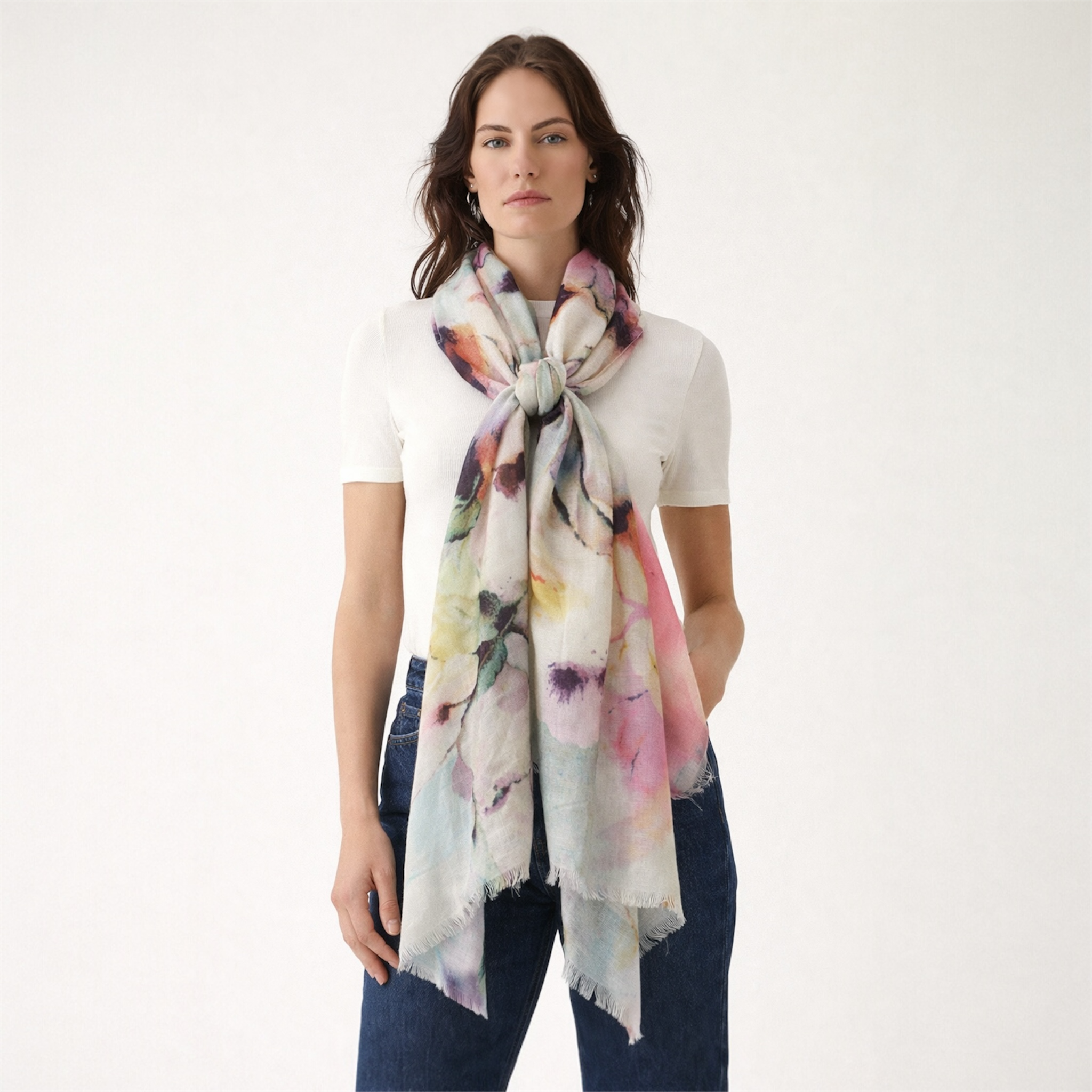 Cashmere Printed Wearable art Julian Scarf-More Designs Available