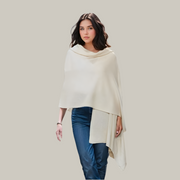 Ivory Julian knitted  pure cashmere knitted scarf/ shawl/ wrap