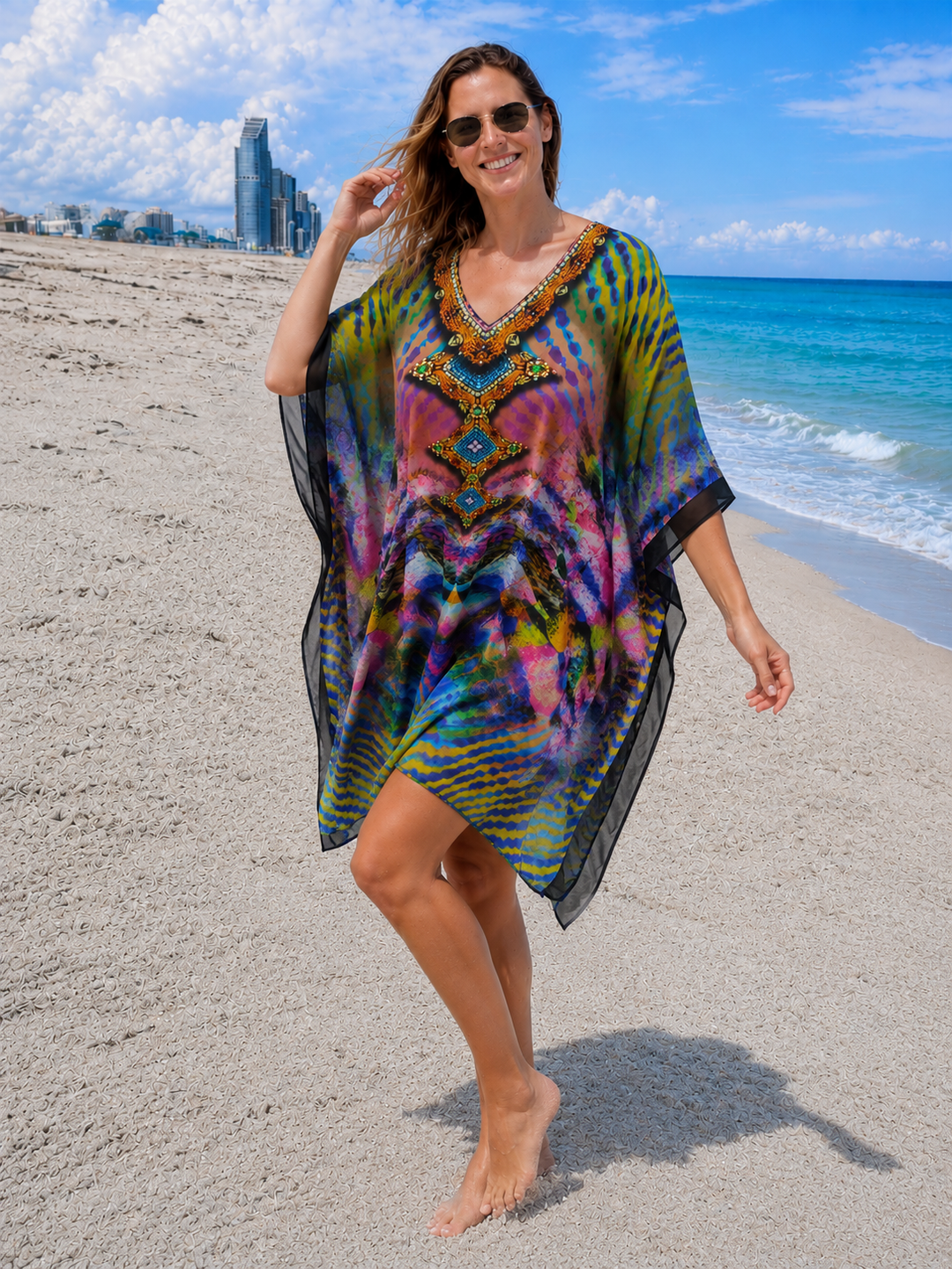 Kyra Bling Short Kaftan one size fits AU 12-20