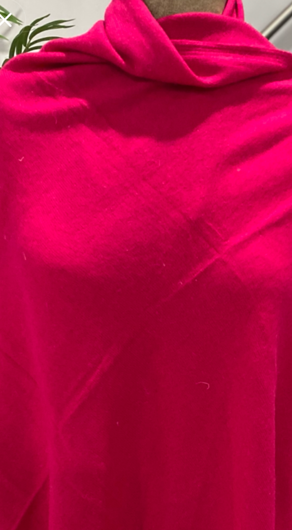Julian Cashmere Oversized Travel Wrap-    Raspberry Fuchsia