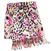 DEIA Black Floral Mixed Cashmere Blend Scarf - Sustainable & Soft