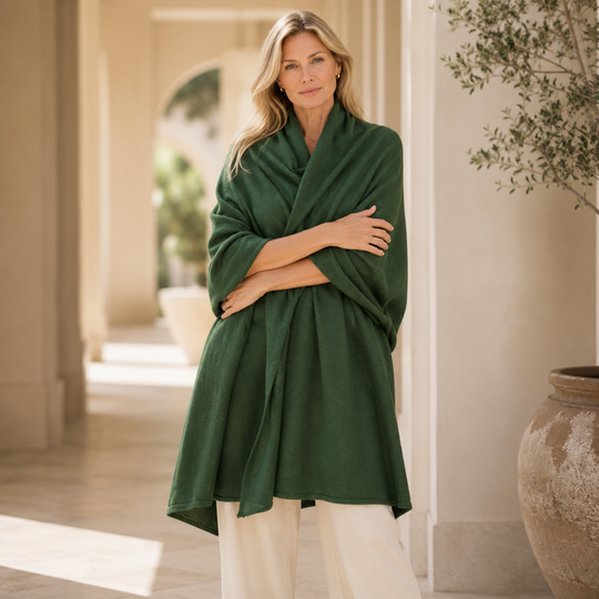 100% Cashmere 2 ply Knitted Julian Oversized Wrap -Unisex -30 Colours available