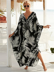 Tropical Resort Cotton Bamboo Maxi Dress