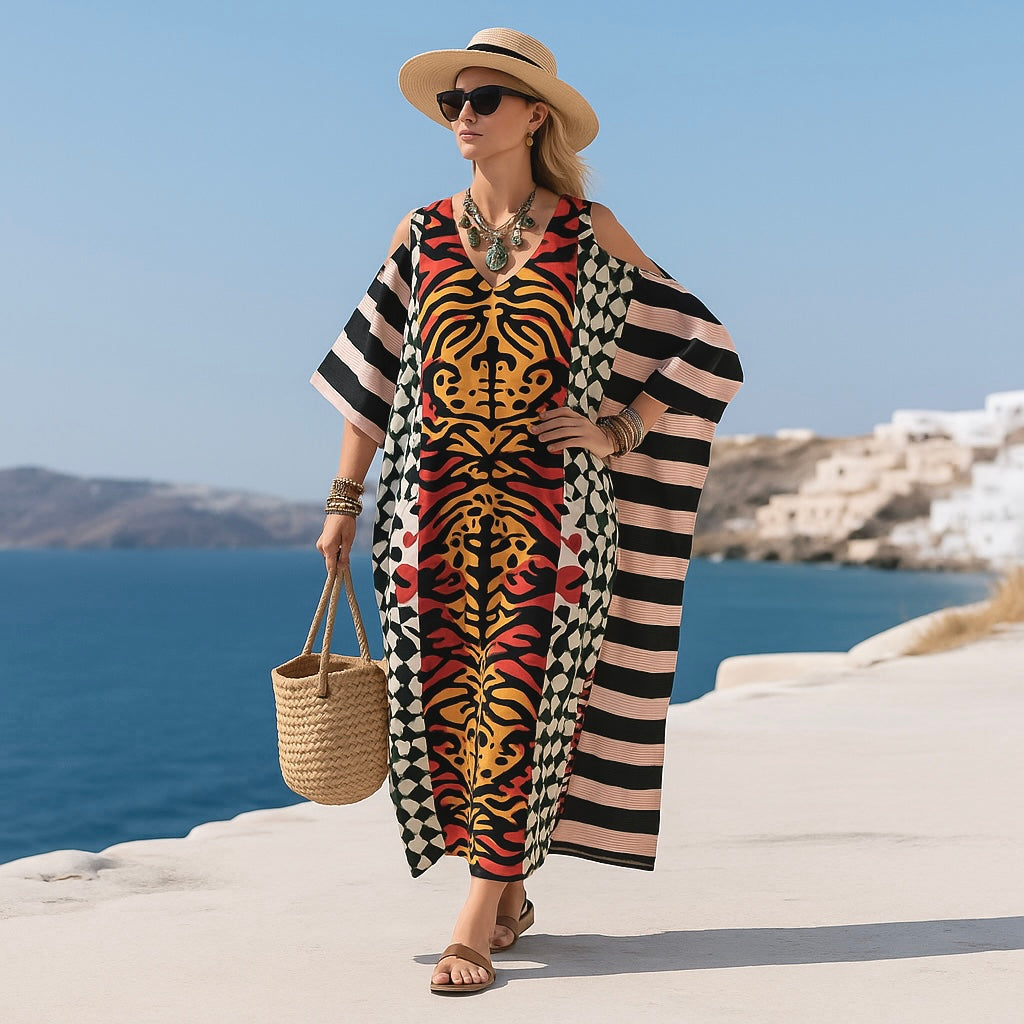 Maya Cold Shoulder Boho kaftan - Sizes Available -AU 14-30