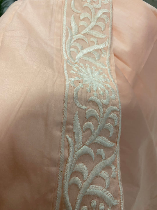 Peach Coco Bella MIDI Embroidered Shirt Kaftan Dress