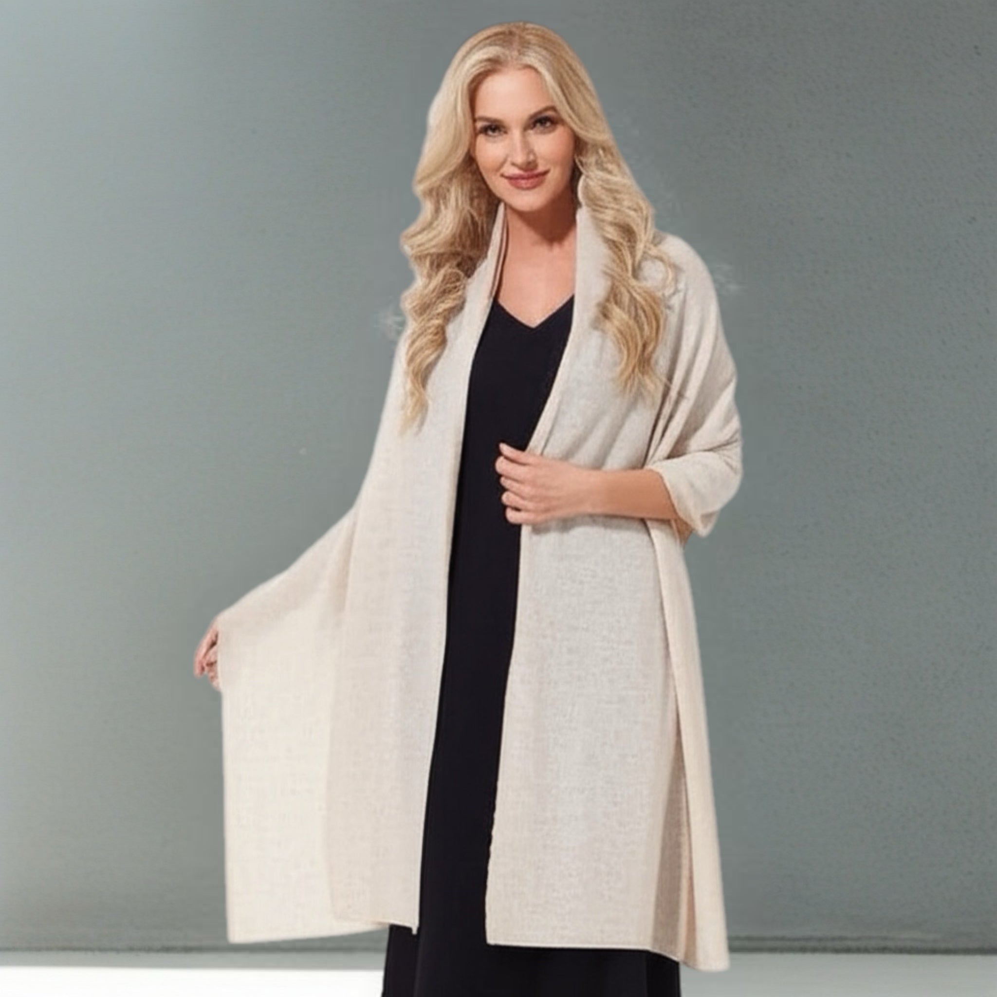 Julian knitted Pure Cashmere Maya scarf/ shawl/ Travel wrap-Colours available-Extra Large