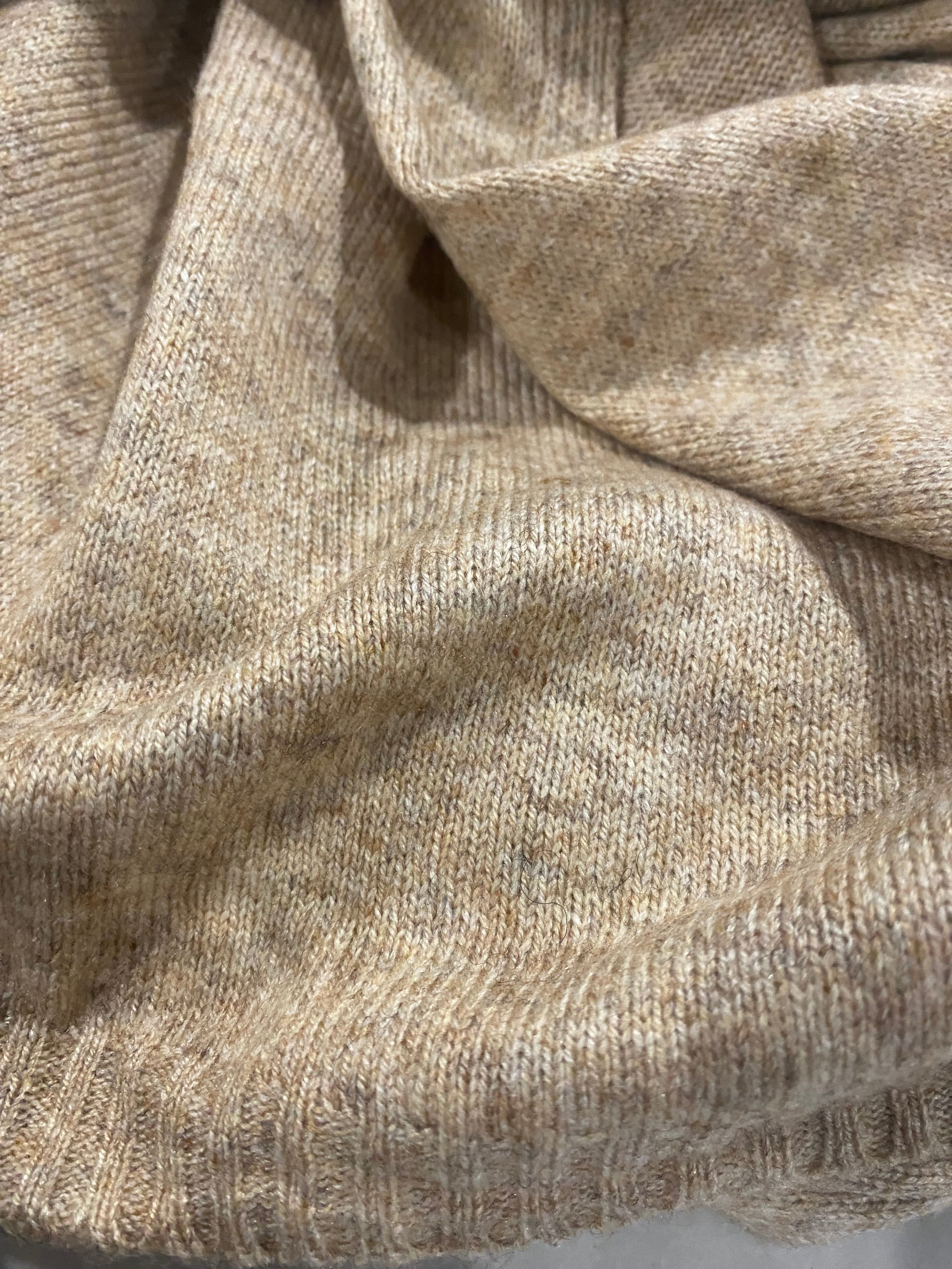 Oatmeal Julian 100% Cashmere Knitted 2 Ply  Extra large Travel Wrap/Shawl