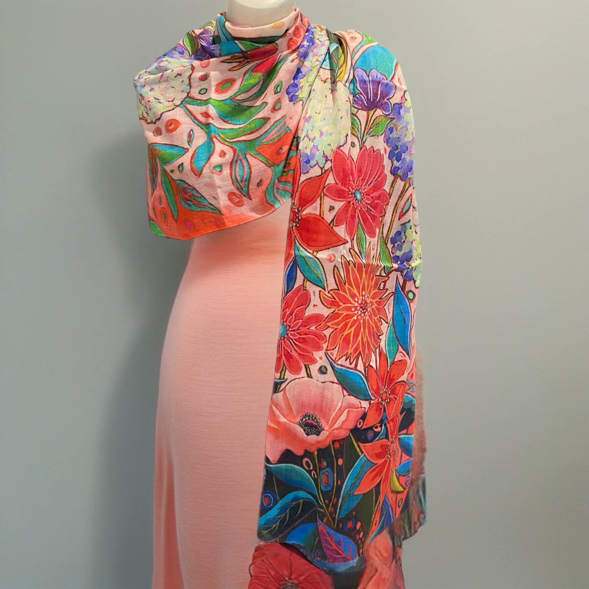 Wearable art 100% Cashmere Julian Scarf /Wrap
