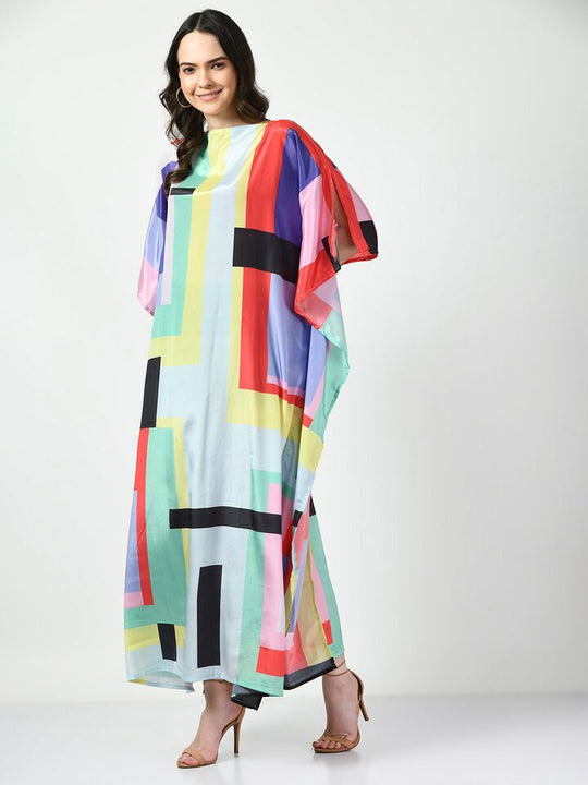 Geometric Prints MIDI  kaftan O/S AU 12-18