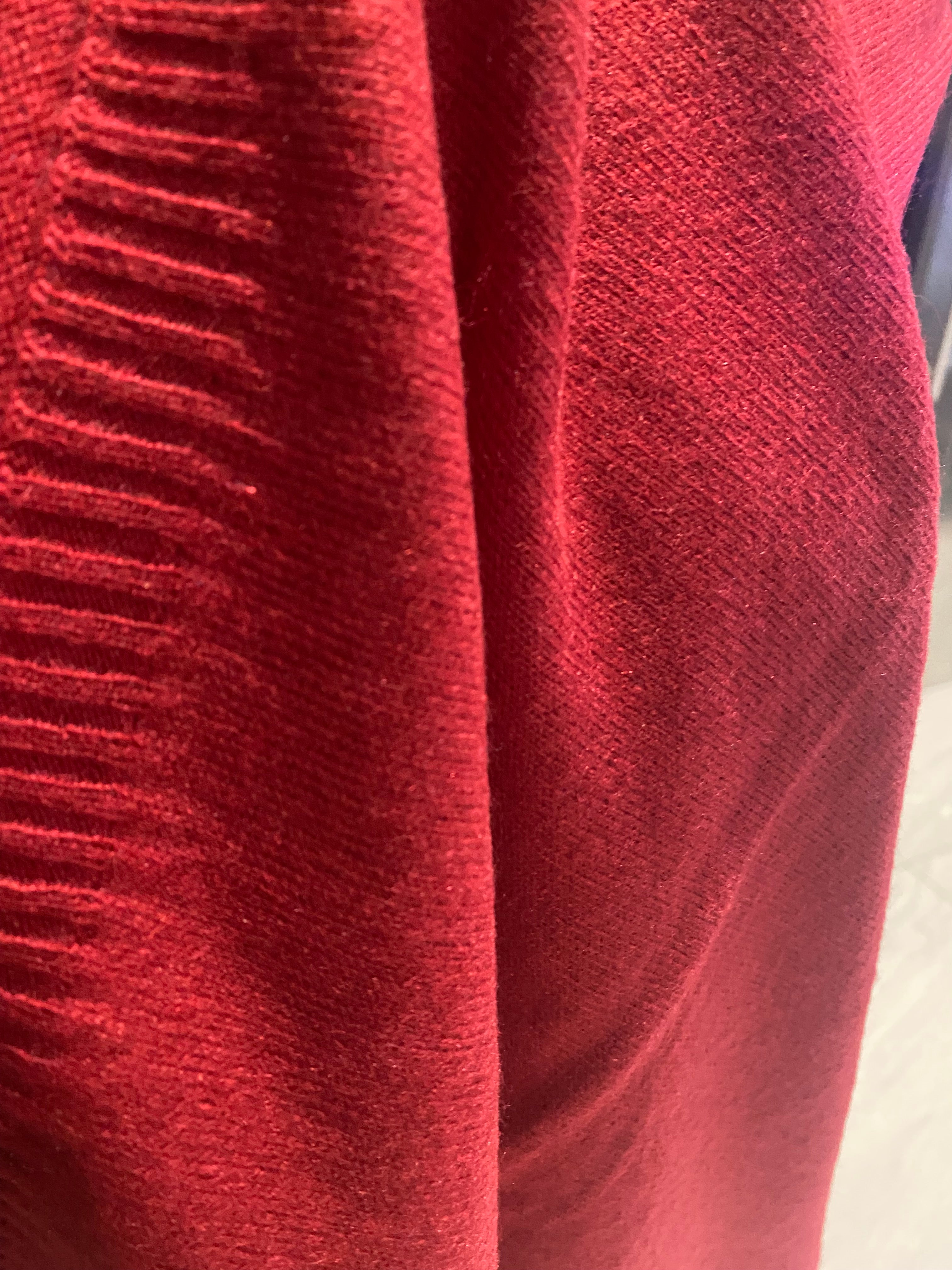 100% Cashmere Julian Poncho Topper -Brick red
