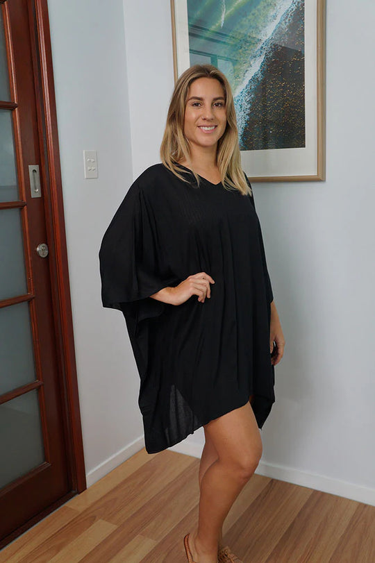 Maya Top Tunic KaftanOSFA 14-26-Black