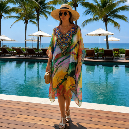 Kyra Bling Short Kaftan one size fits AU 12-20