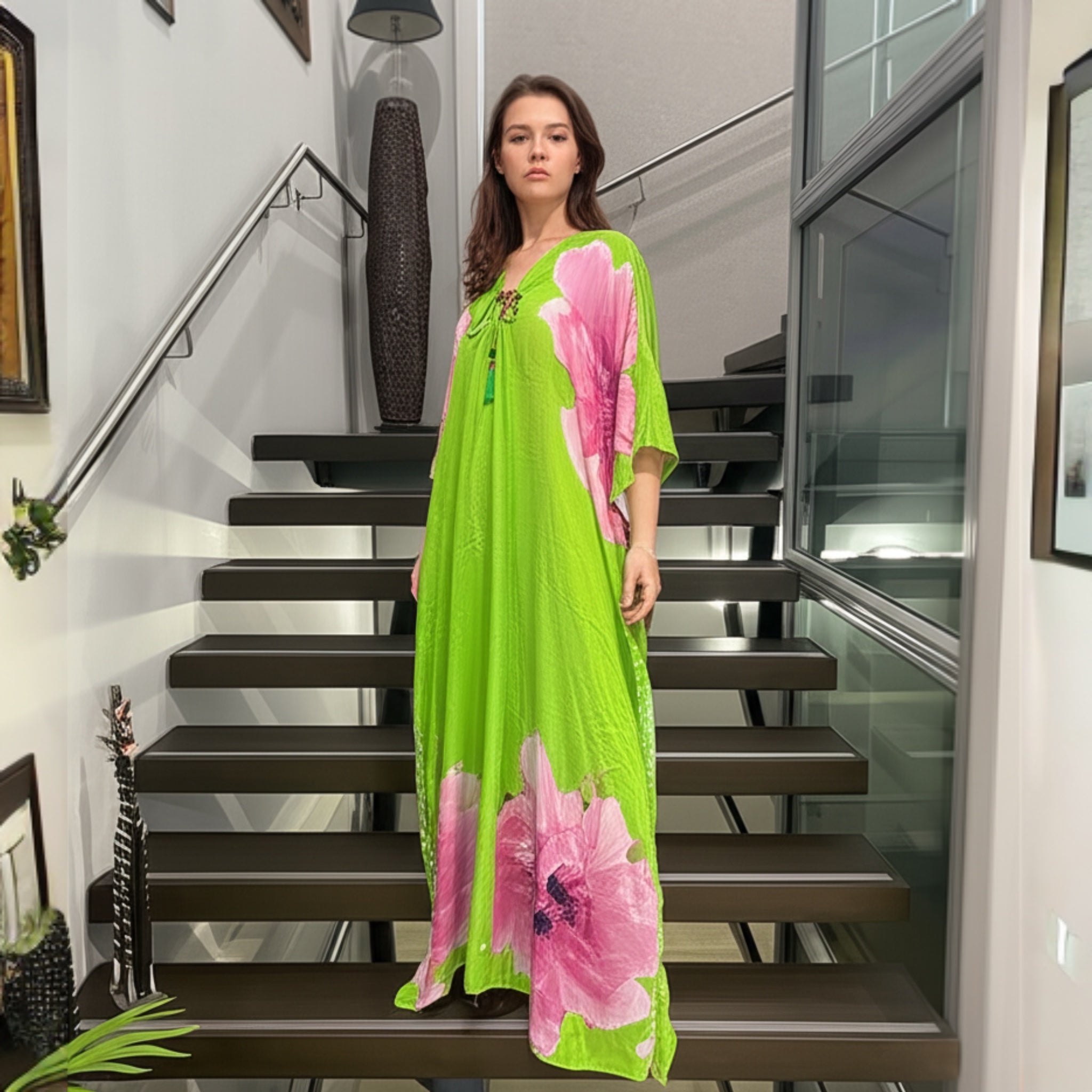 Coco Bella Silk Mix Front Tie Kaftan 12-20-More designs available